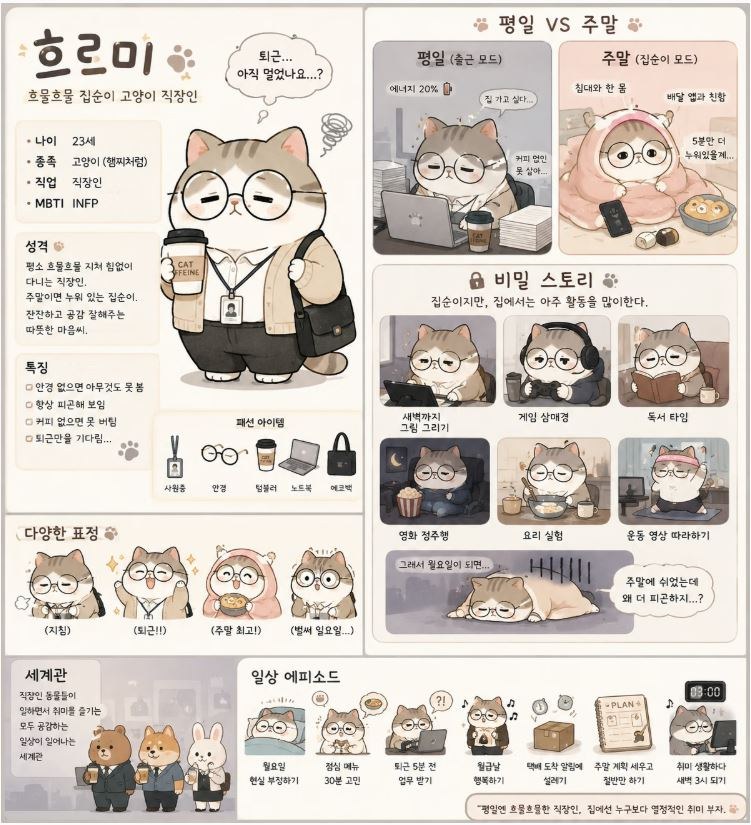인공지능 캐릭터 만들기 결과물 예시